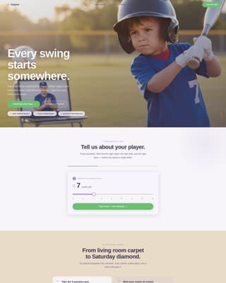 Kids Baseball Specialist Booking Website Template