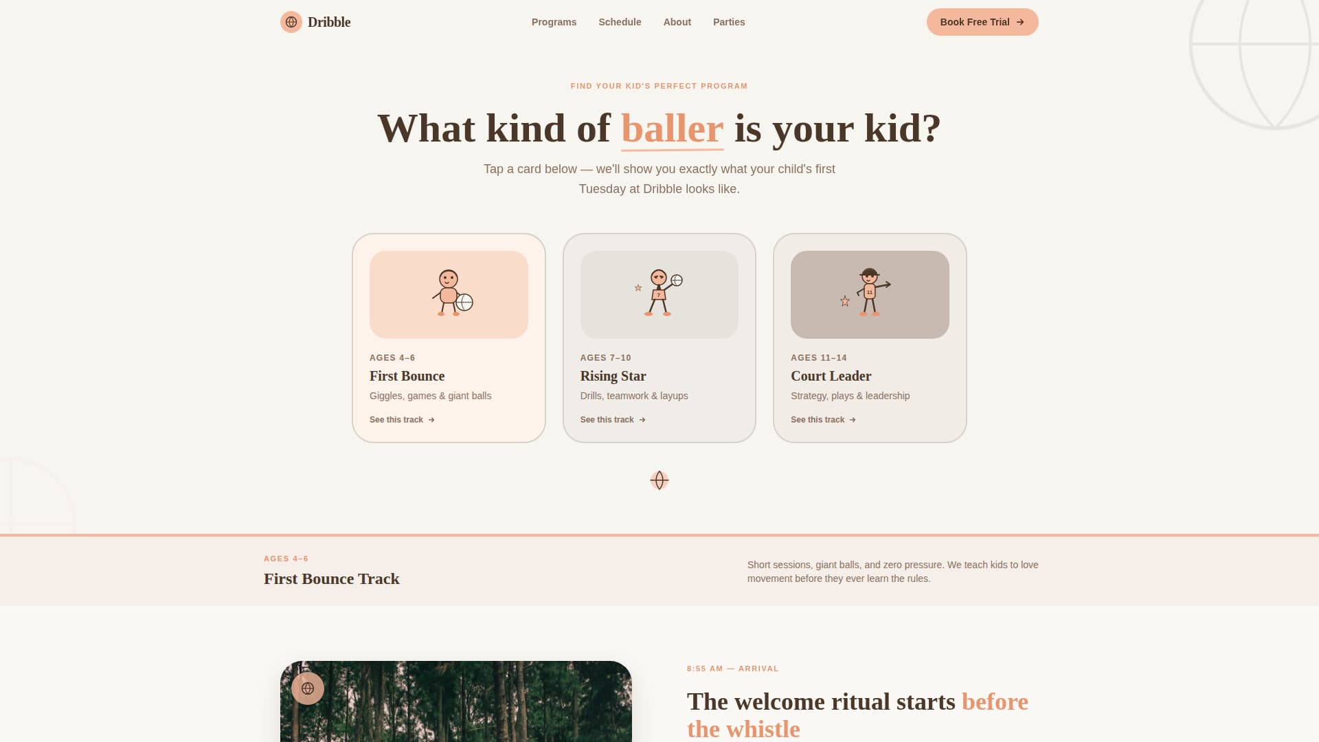 Kids Basketball Booking Website Template