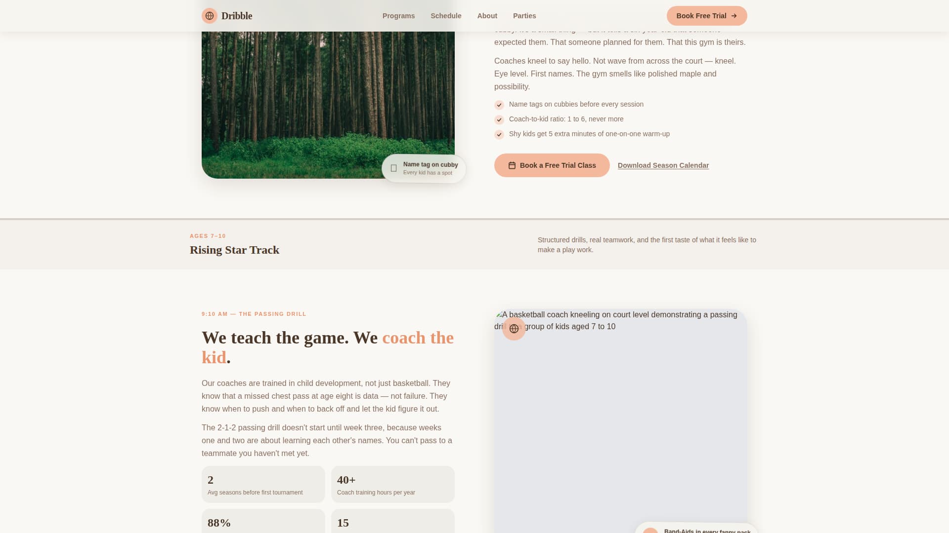Kids Basketball Booking Website Template