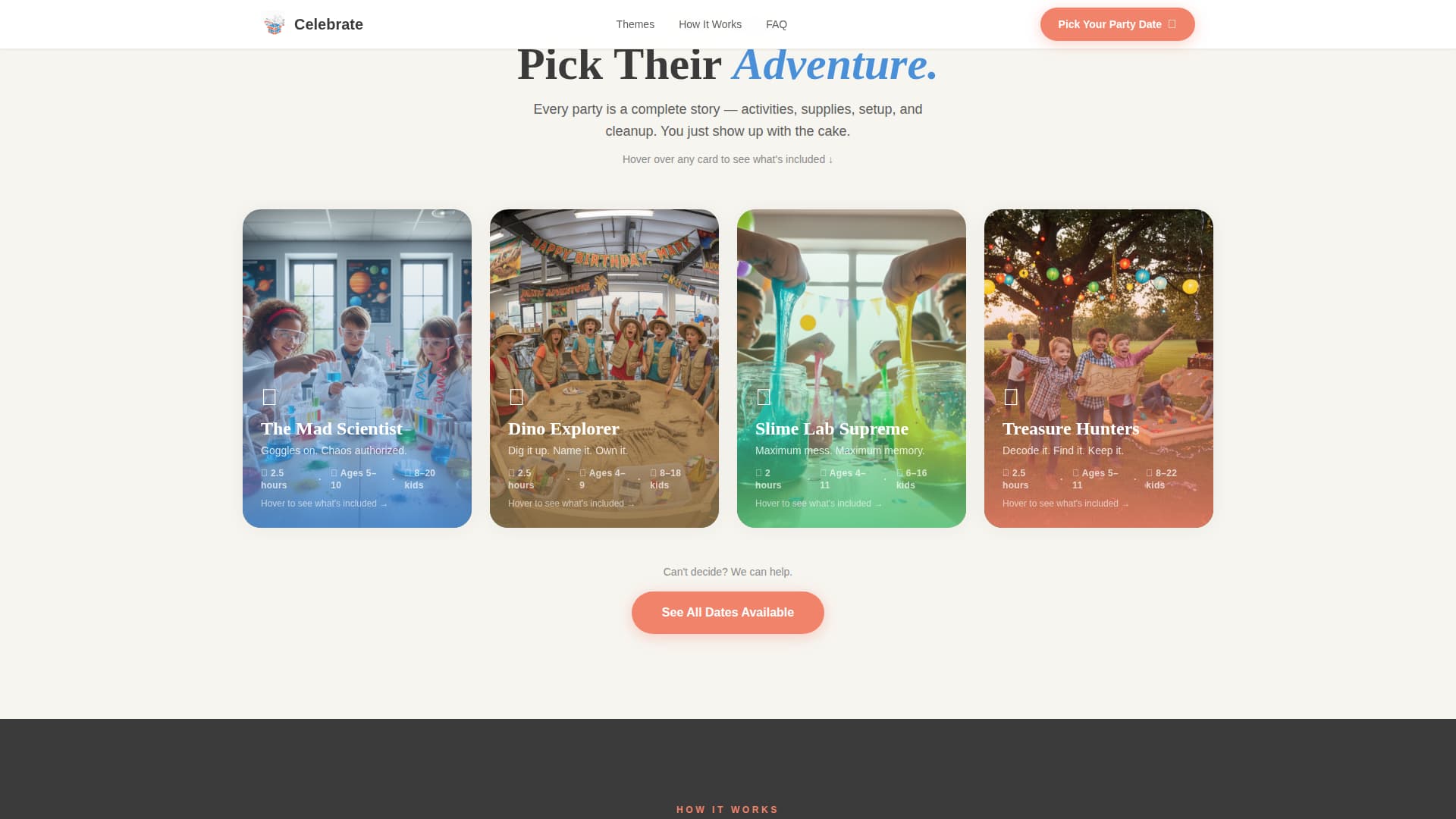 Kids Party & Entertainment Advanced Booking Website Template