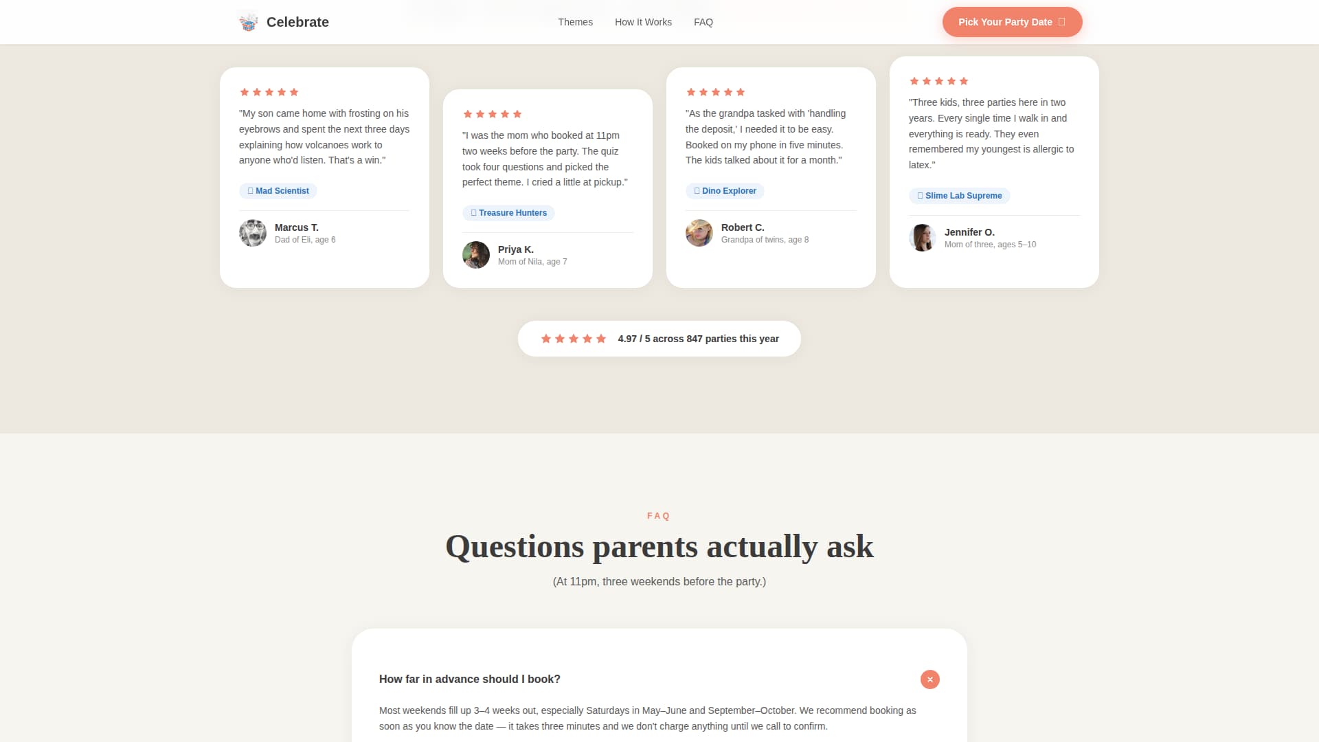 Kids Party & Entertainment Advanced Booking Website Template