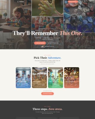 Kids Party & Entertainment Advanced Booking Website Template