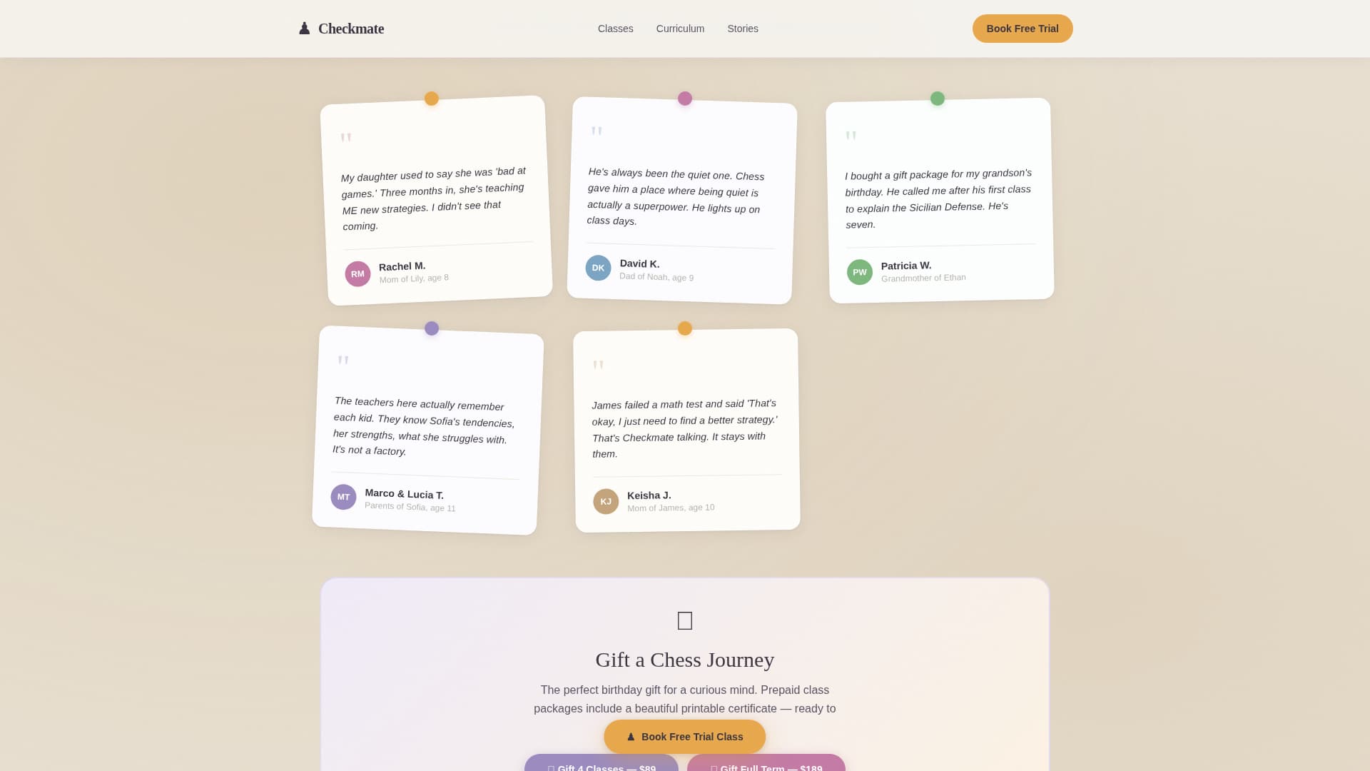 Kids Chess Booking Website Template
