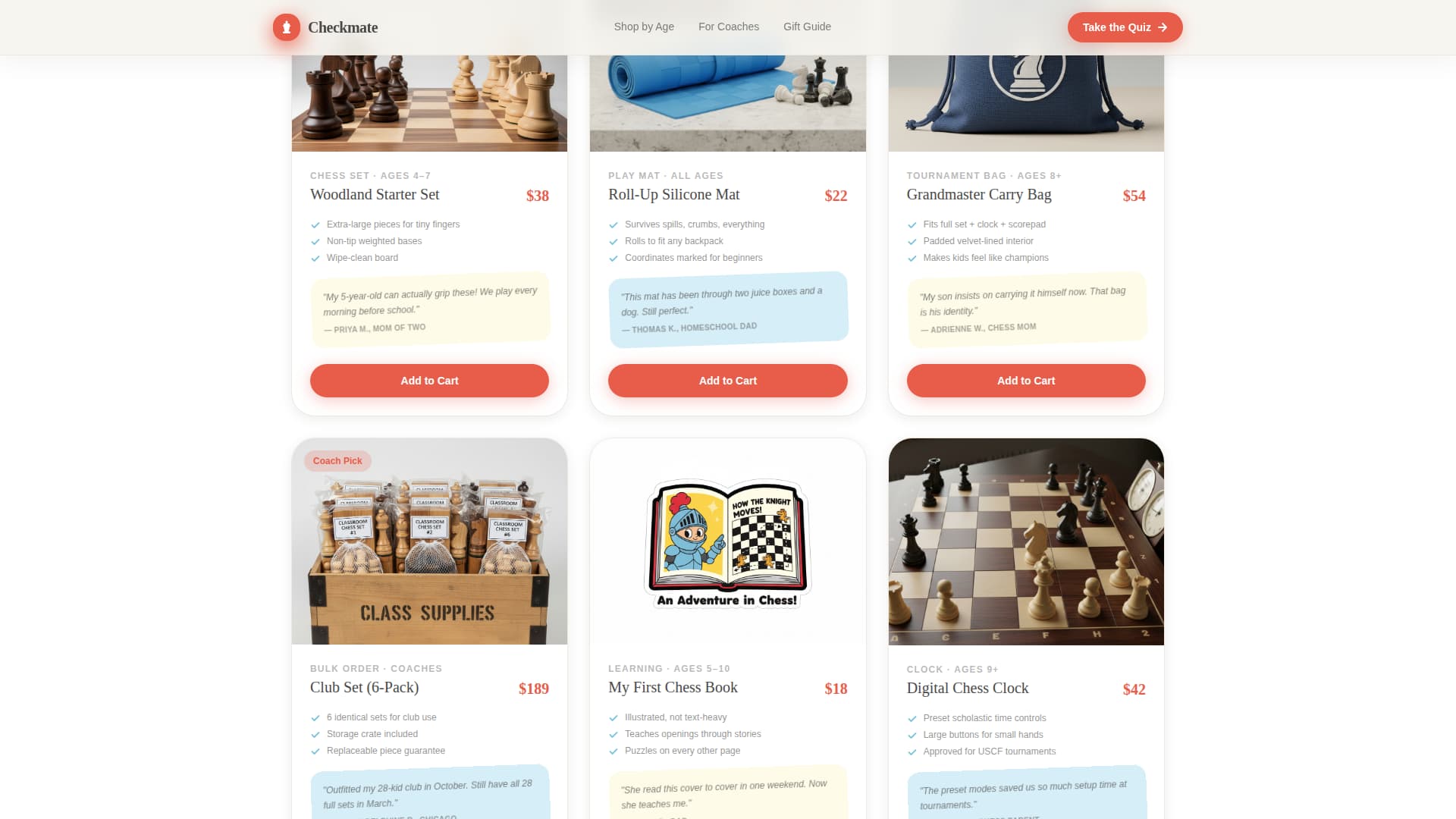Kids Chess Specialist Booking Website Template