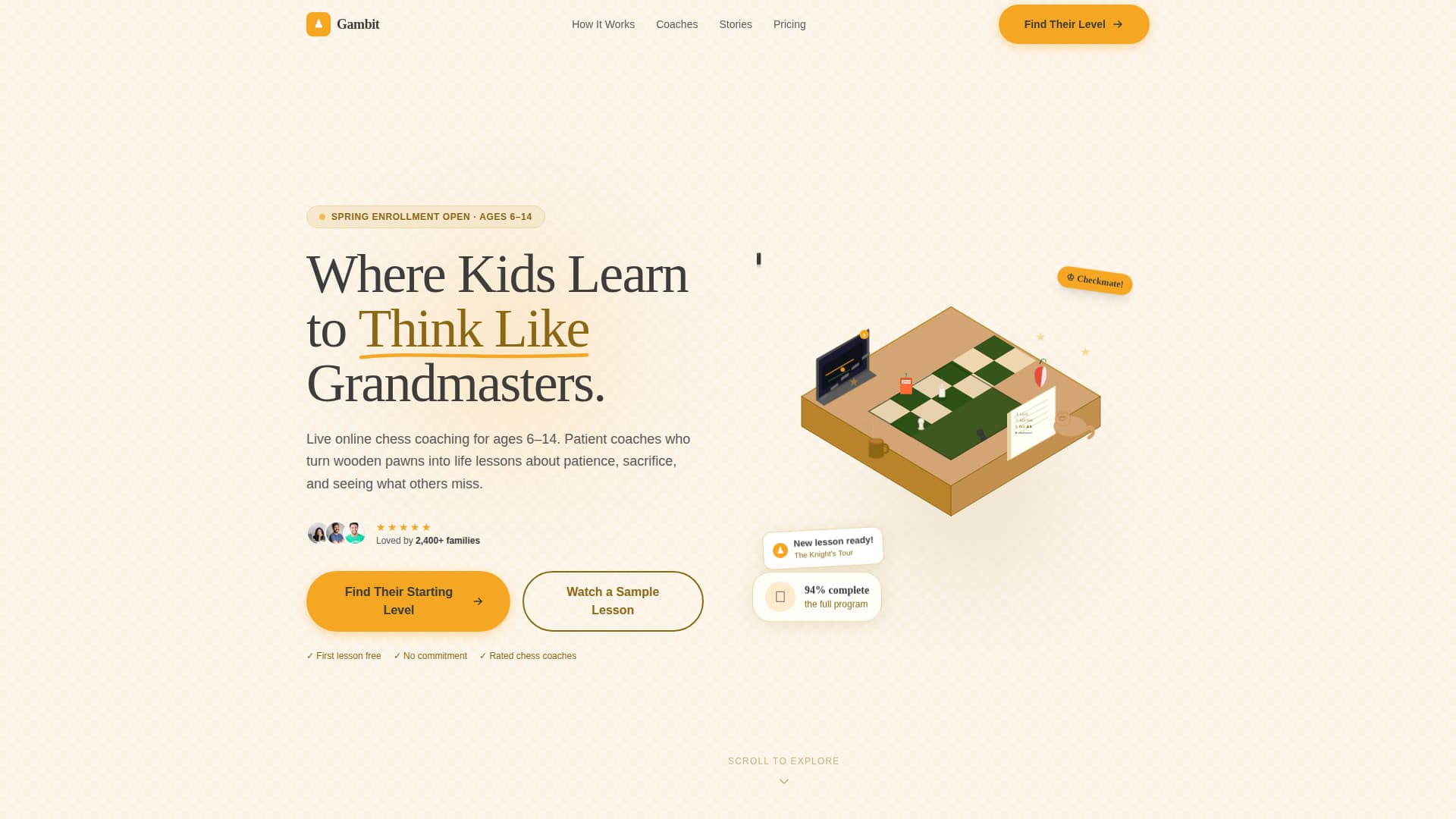 Gambit - Inspiring Chess Landing Page Template
