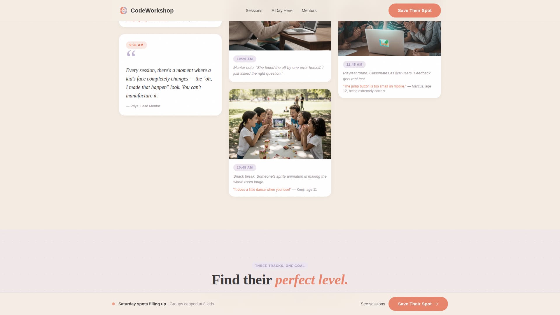 Workshop - Inspiring Kids Coding Landing Page Template