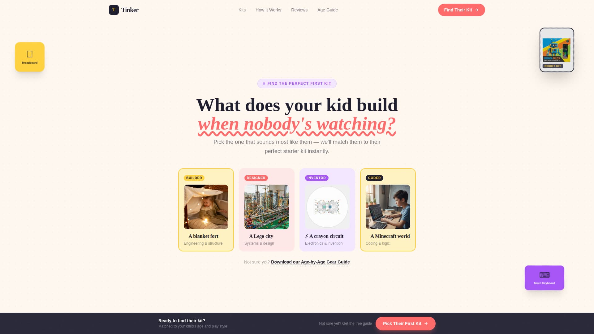 Tinker - Playful Coding Landing Page Template