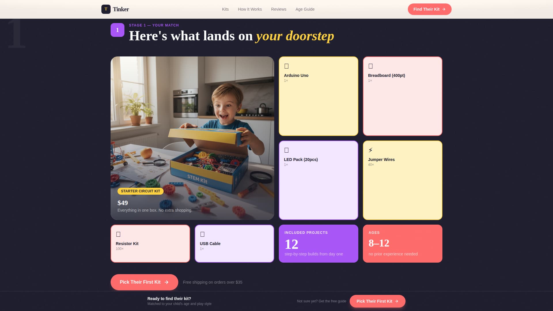 Tinker - Playful Coding Landing Page Template