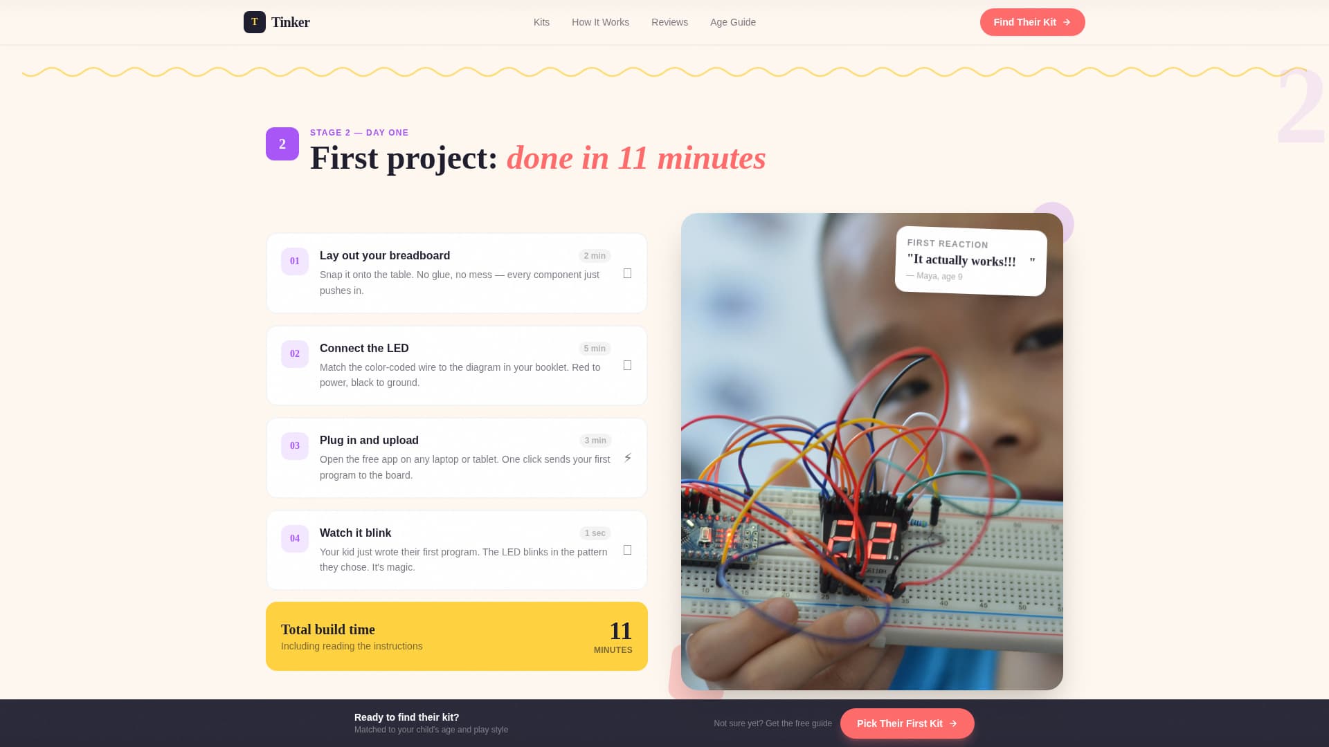 Tinker - Playful Coding Landing Page Template