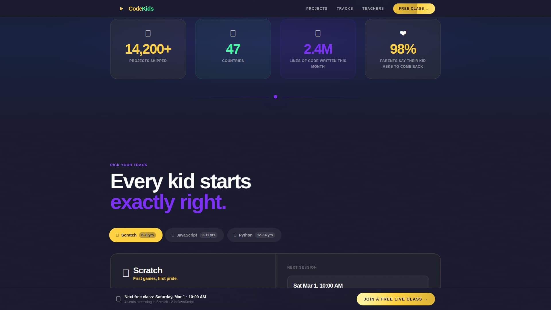 Codekids - Electric Programming Landing Page Template