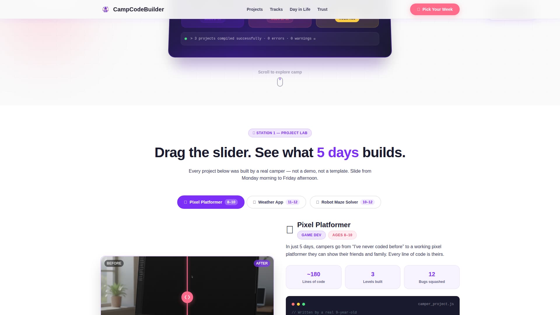 Campcode - Vibrant Kids Coding Landing Page Template