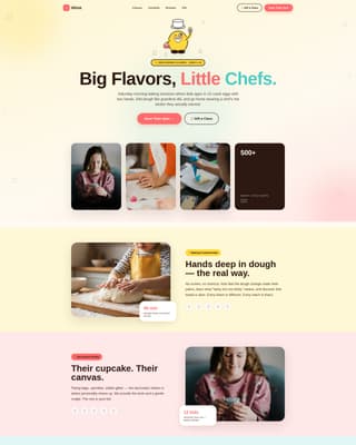 Whisk - Delightful Kids Cooking Landing Page Template