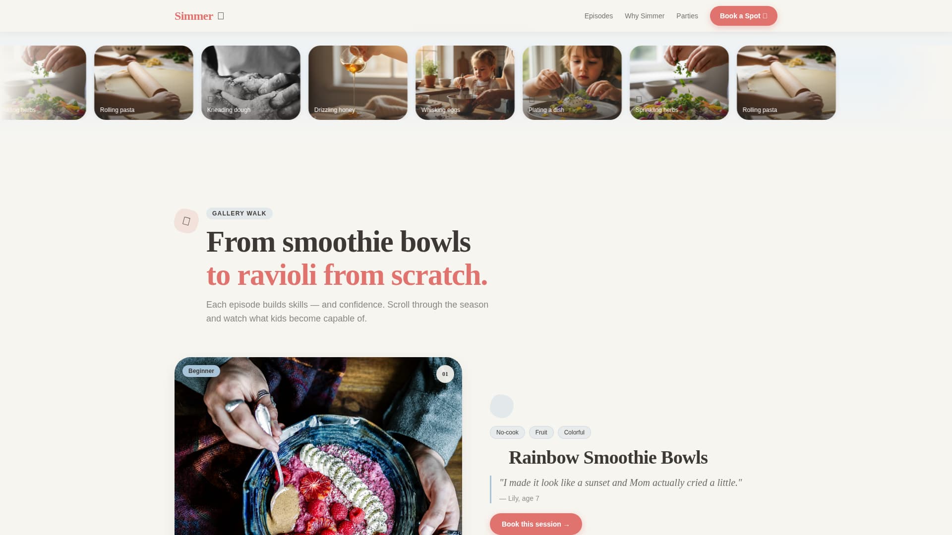 Simmer - Delightful Cooking Landing Page Template