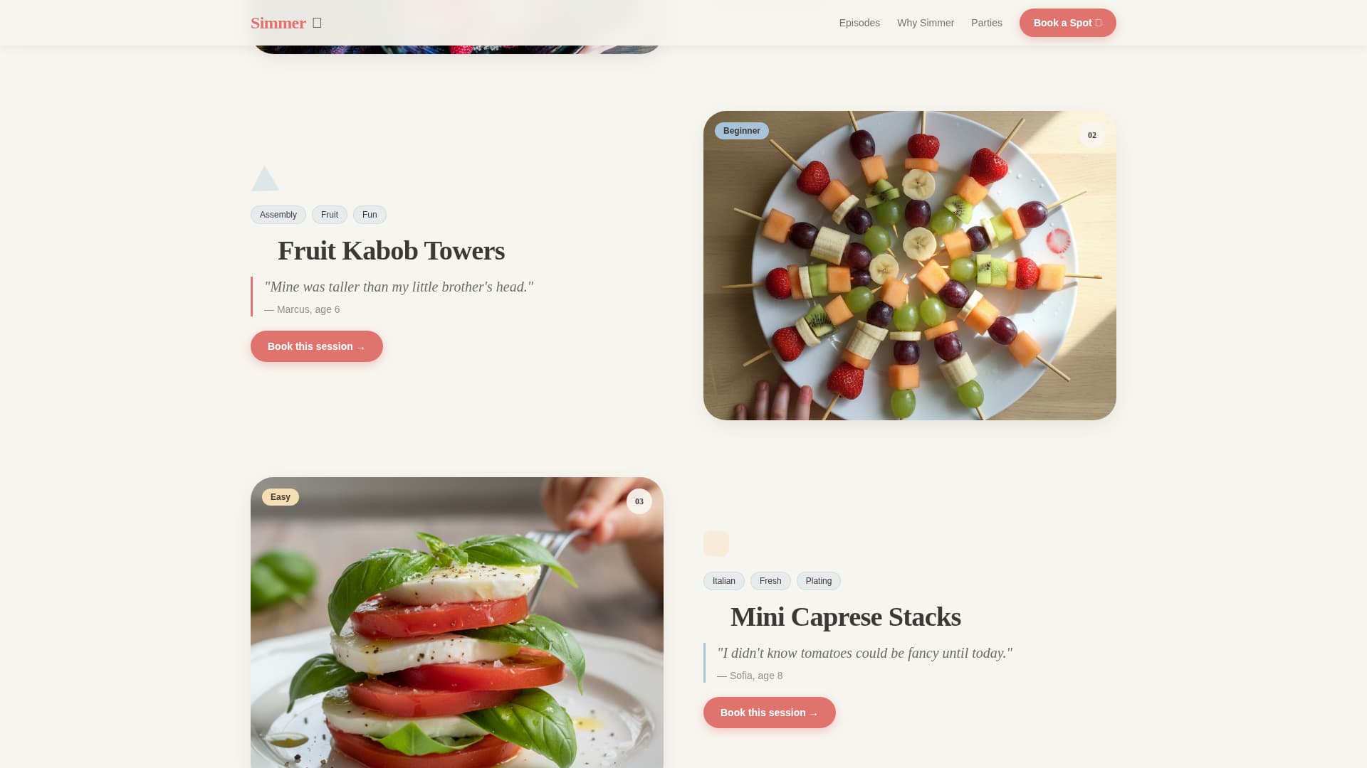 Simmer - Delightful Cooking Landing Page Template