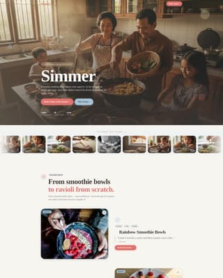 Simmer - Delightful Cooking Landing Page Template