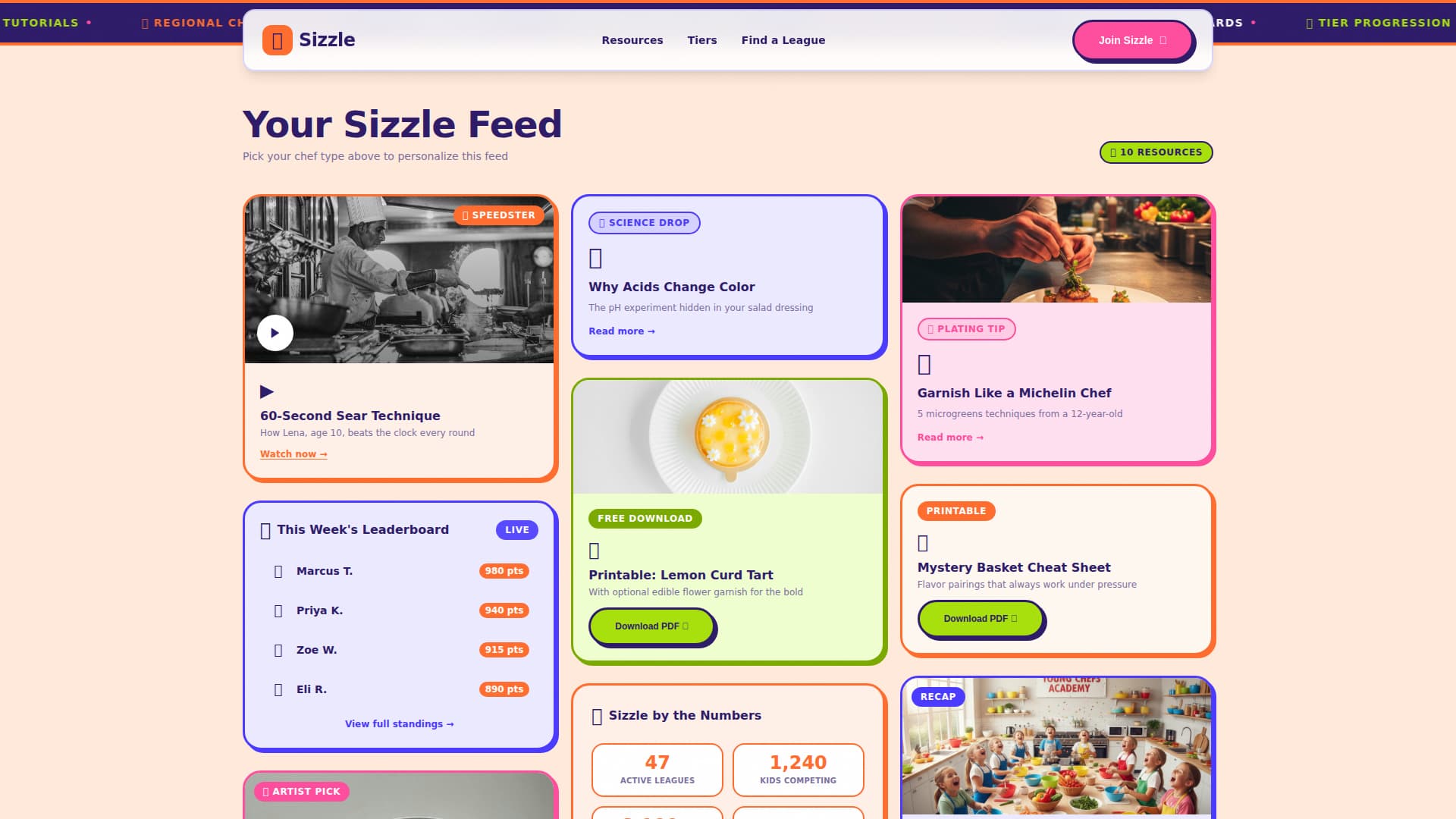 Sizzle - Playful Juniorchef Landing Page Template