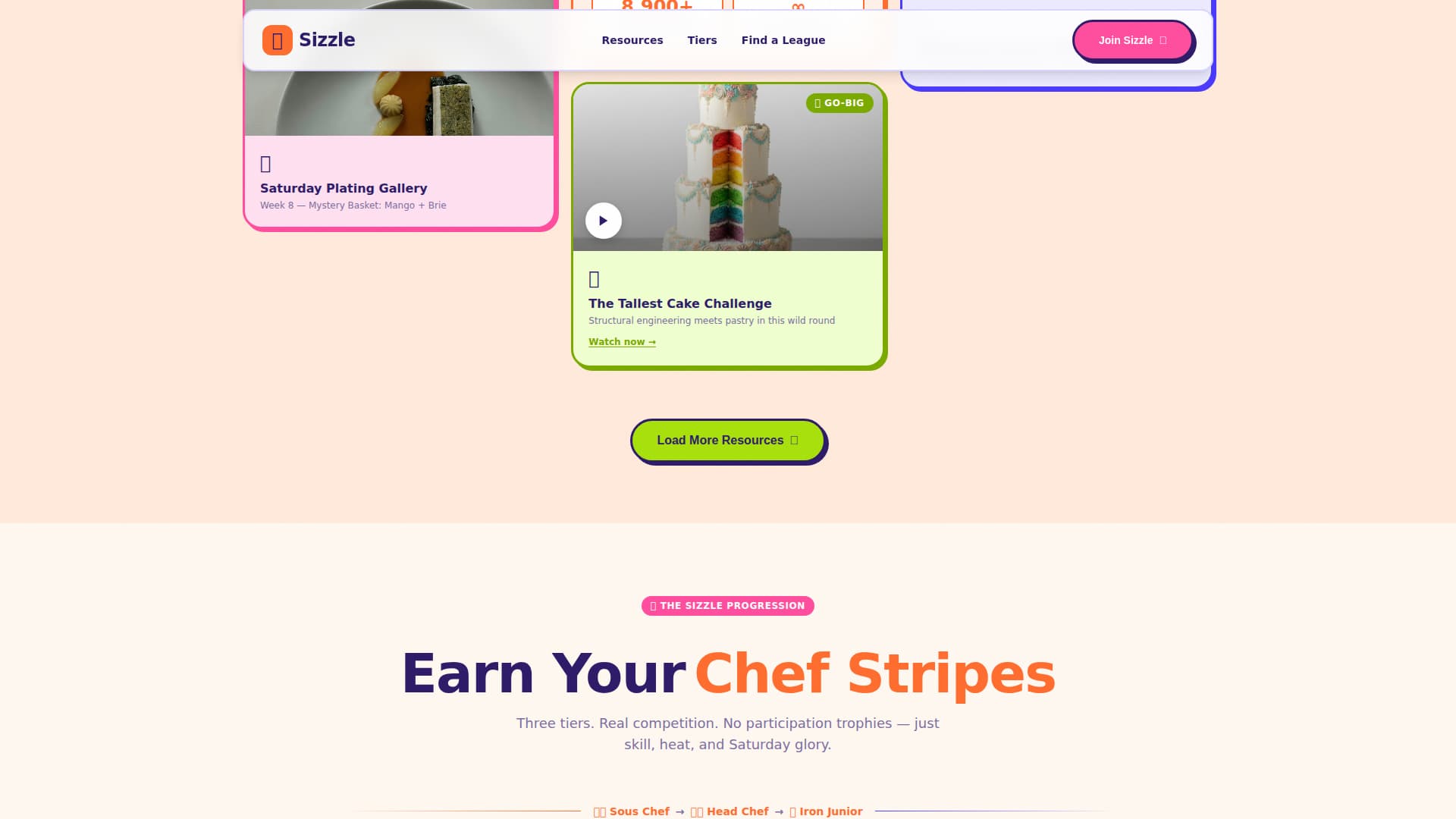 Sizzle - Playful Juniorchef Landing Page Template