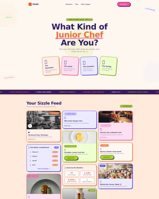 Sizzle - Playful Juniorchef Landing Page Template