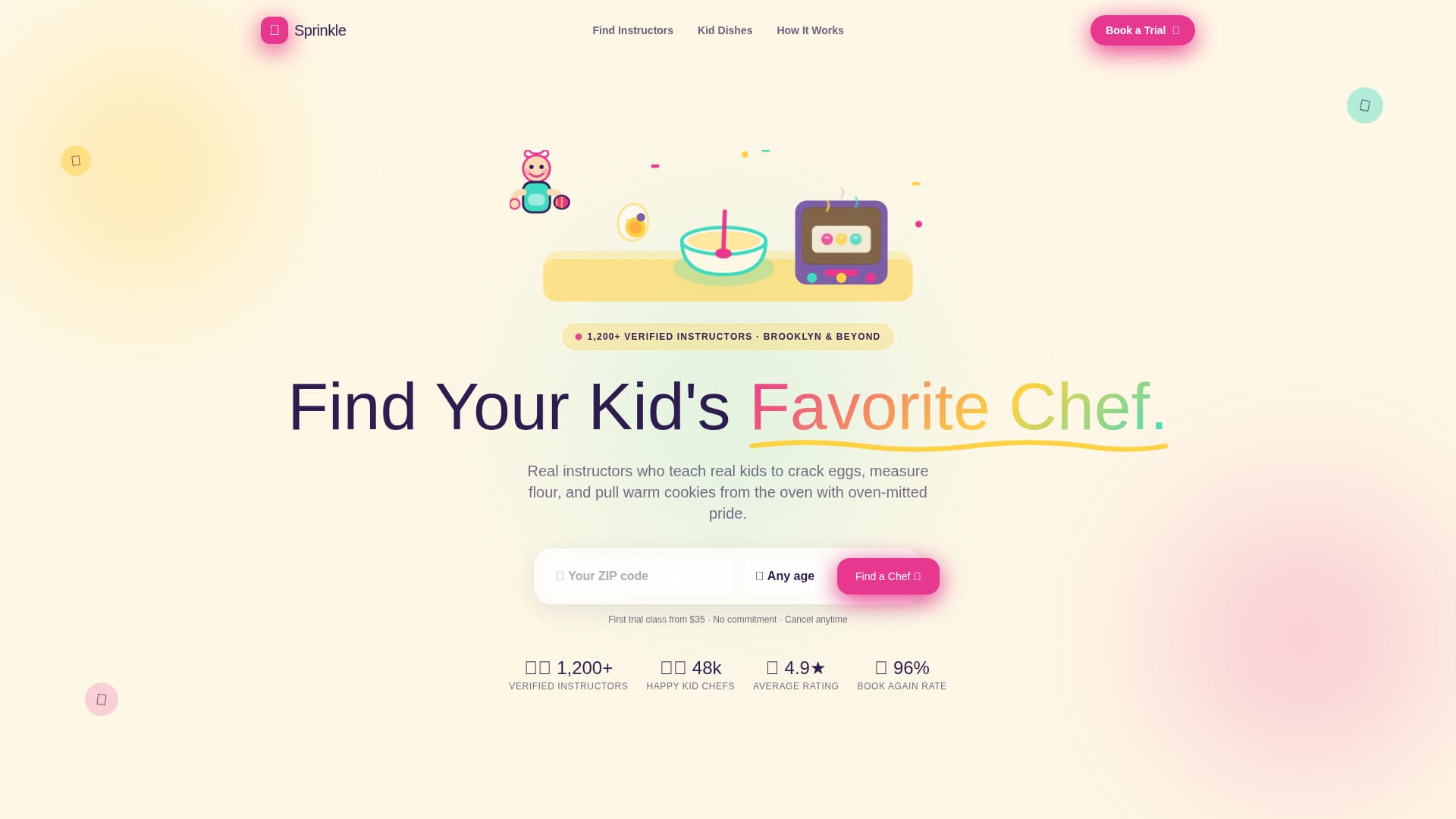 Sprinkle - Delightful Kidscooking Landing Page Template