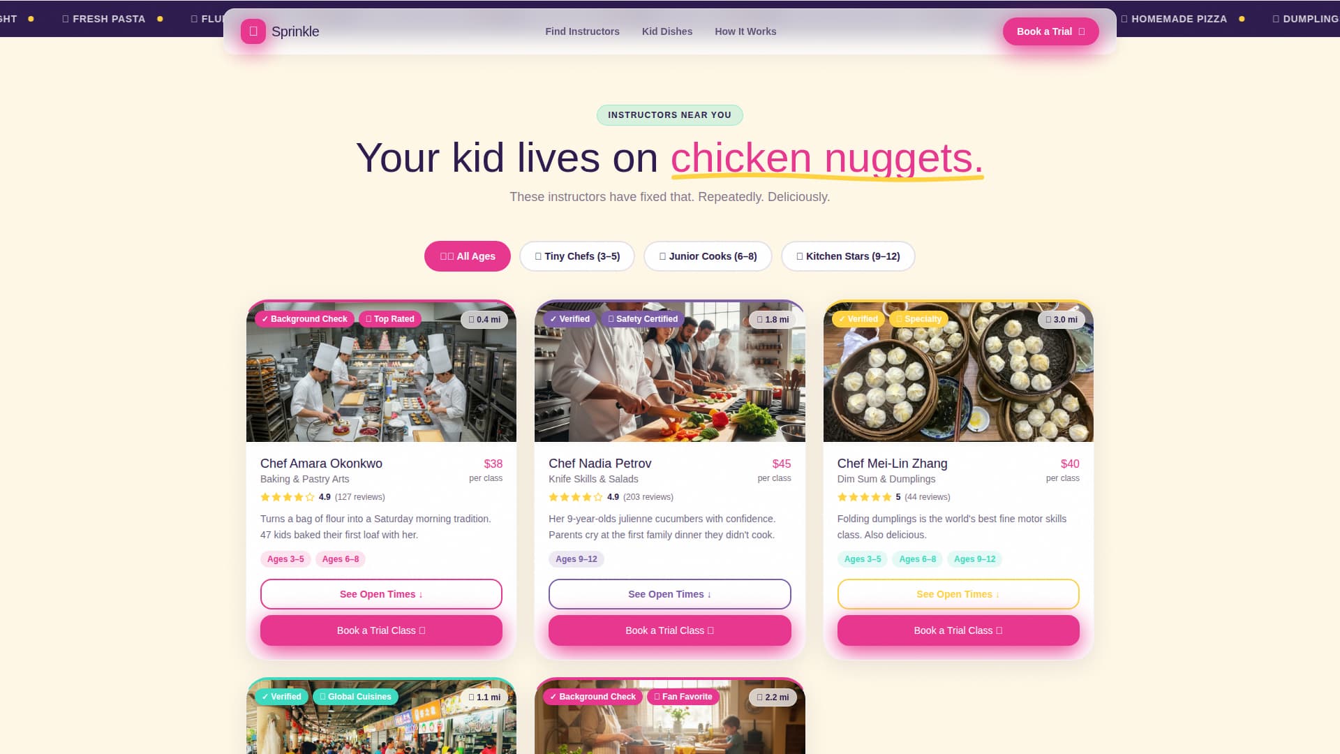 Sprinkle - Delightful Kidscooking Landing Page Template