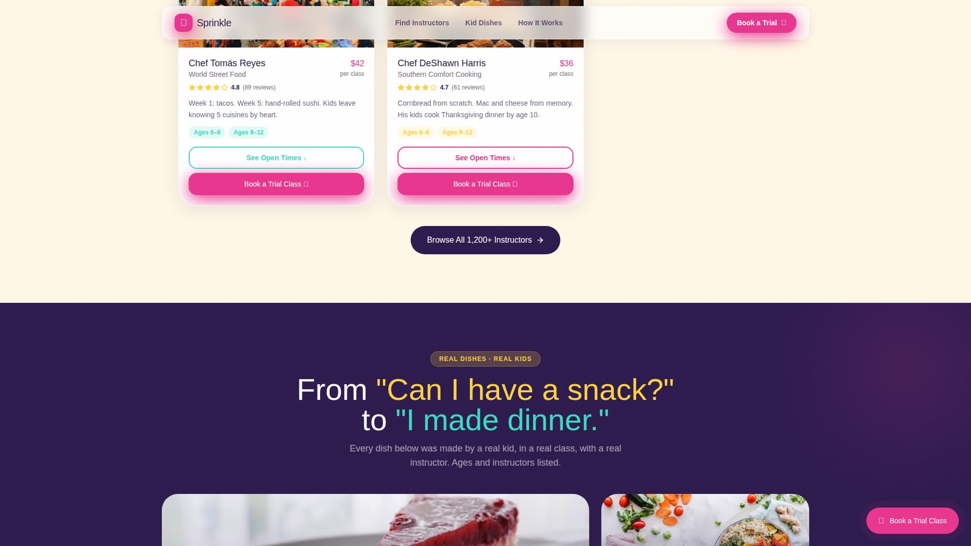 Sprinkle - Delightful Kidscooking Landing Page Template