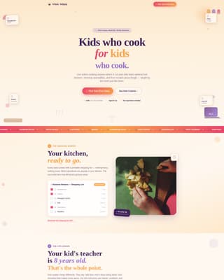 Whisk - Joyful Kidscooking Landing Page Template
