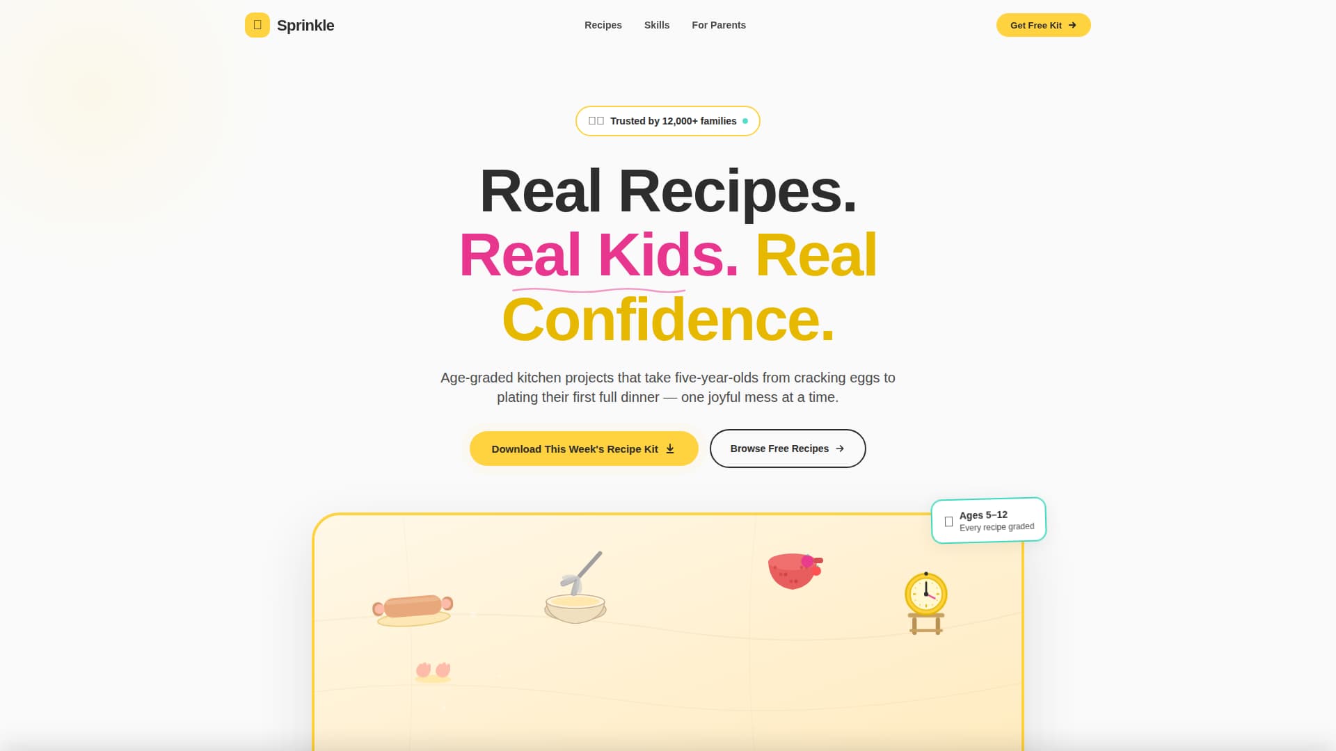 Sprinkle - Joyful Kidscooking Landing Page Template