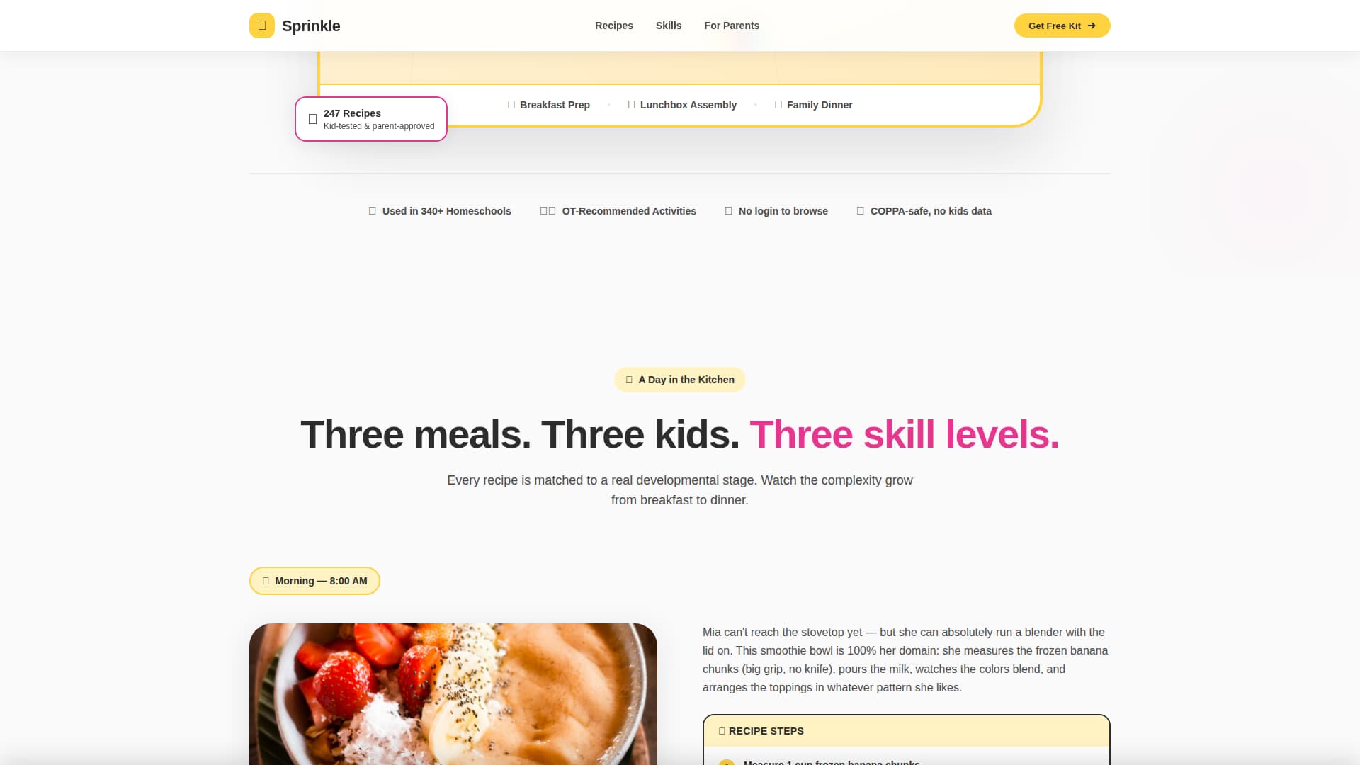 Sprinkle - Joyful Kidscooking Landing Page Template