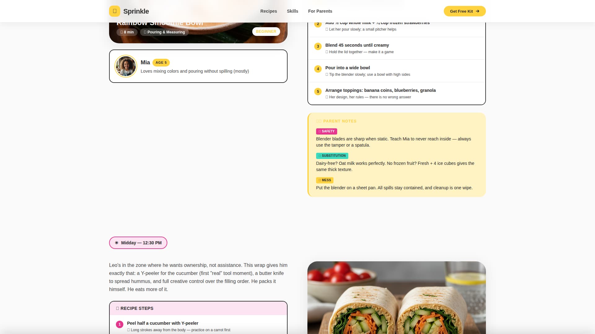 Sprinkle - Joyful Kidscooking Landing Page Template
