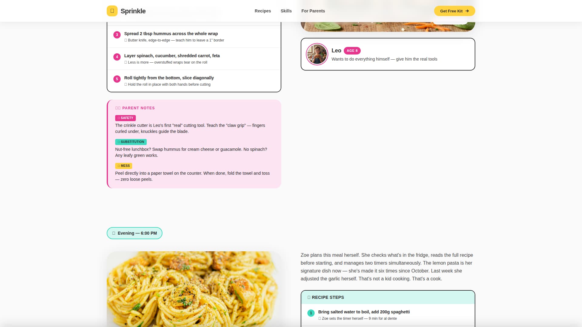 Sprinkle - Joyful Kidscooking Landing Page Template