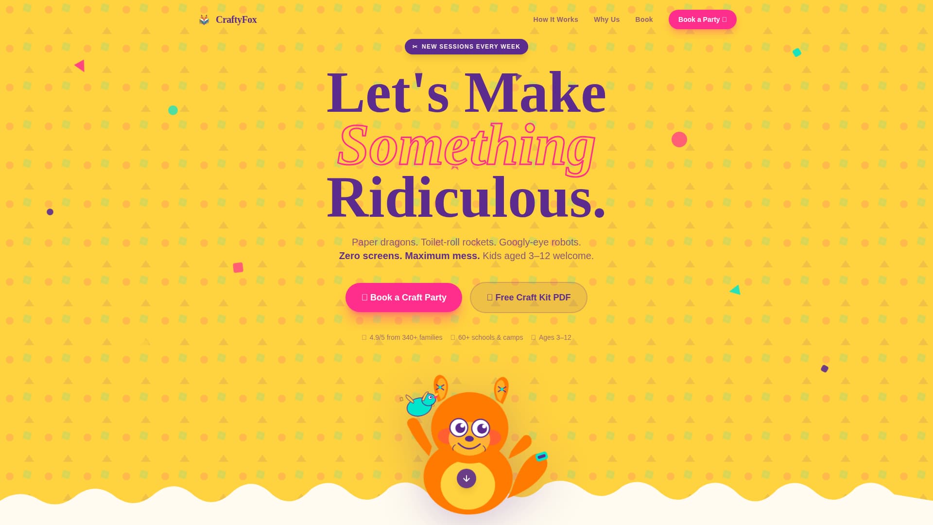 Craftyfox - Playful Kidscrafting Landing Page Template