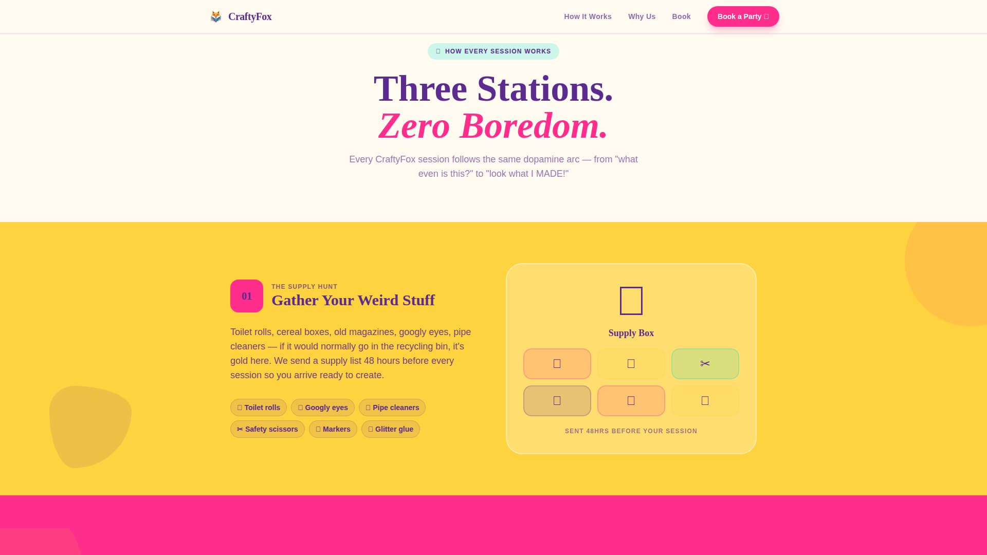 Craftyfox - Playful Kidscrafting Landing Page Template