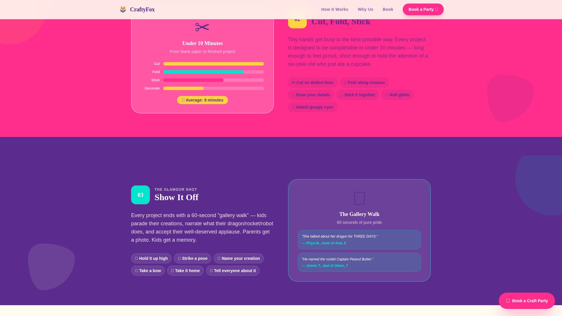 Craftyfox - Playful Kidscrafting Landing Page Template