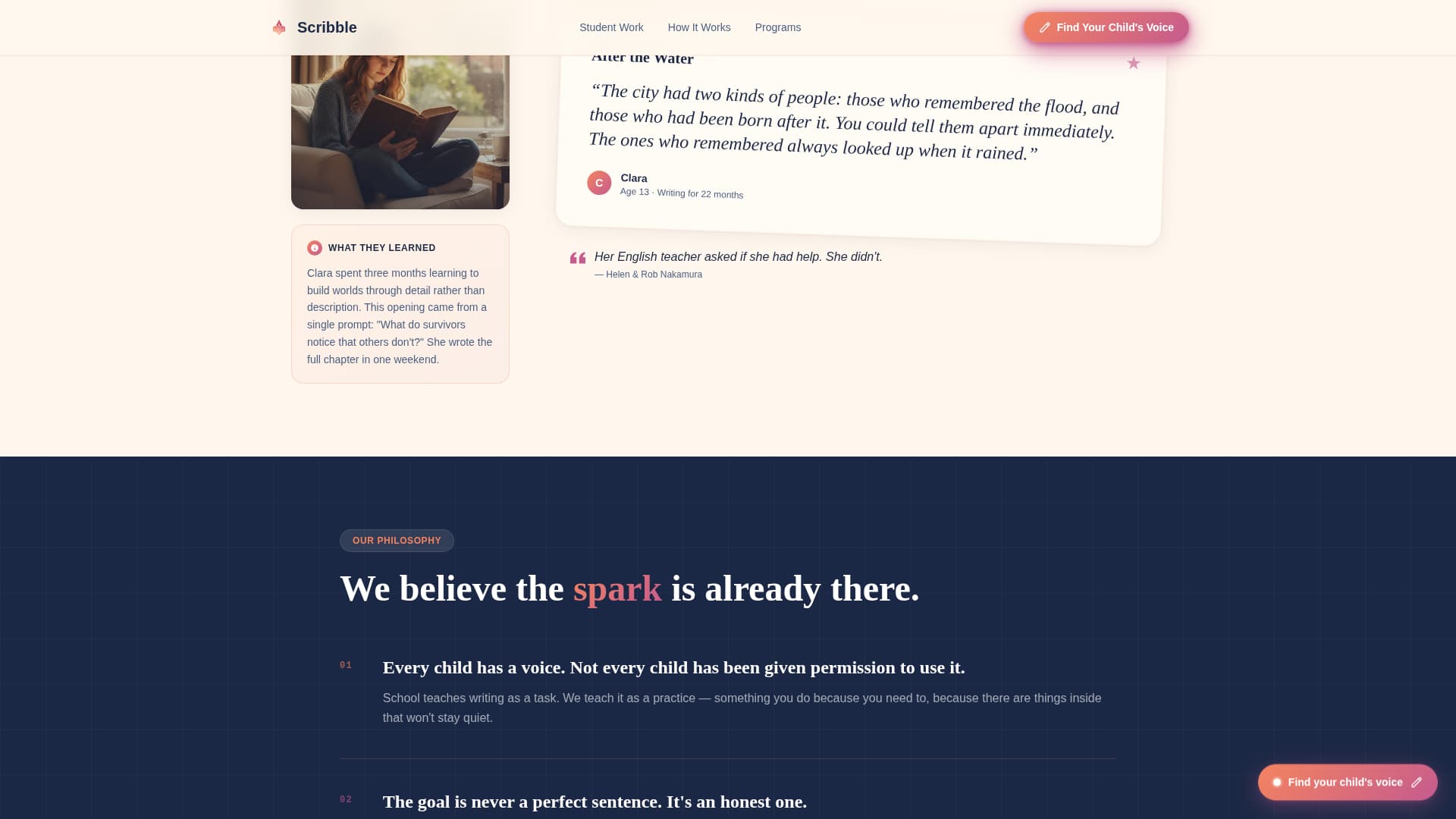 Scribble - Inspiring Kidswriting Landing Page Template