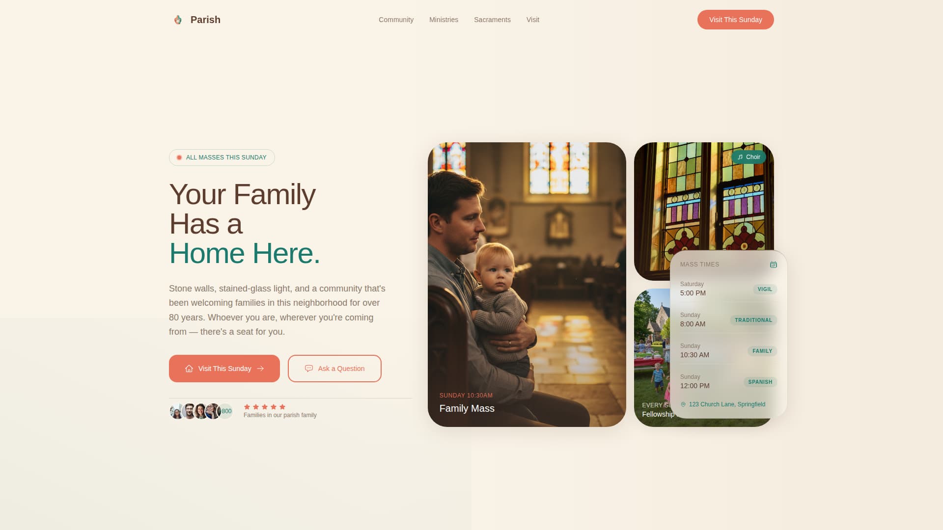 Parish - Welcoming Catholic Landing Page Template