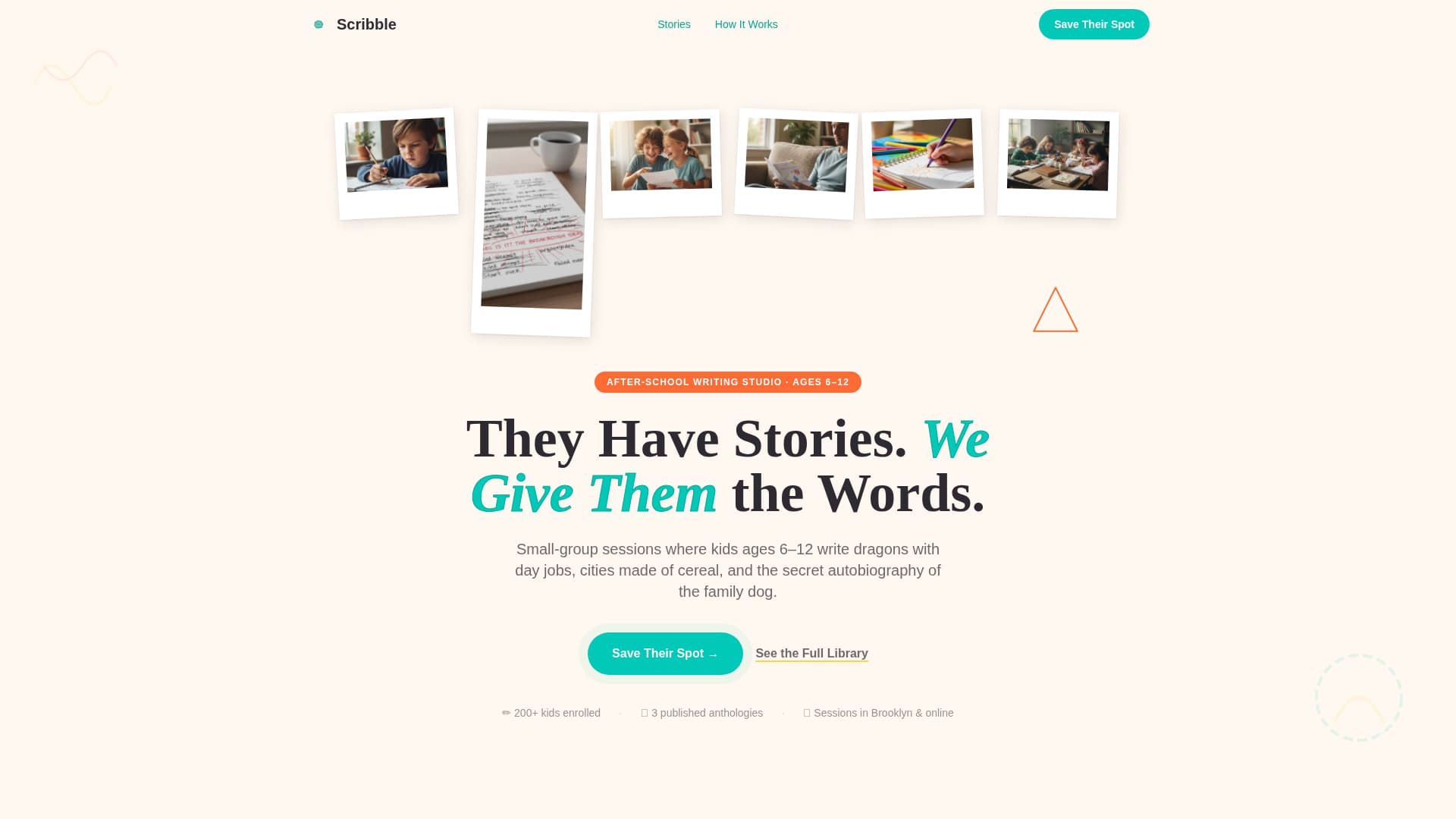 Scribble - Imaginative Kidswriting Landing Page Template