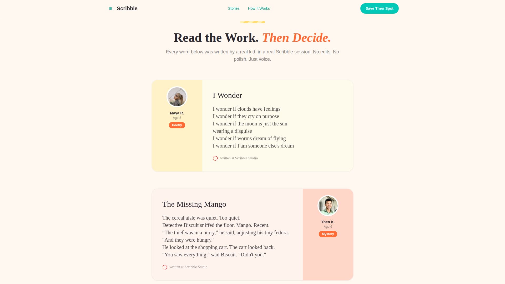 Scribble - Imaginative Kidswriting Landing Page Template