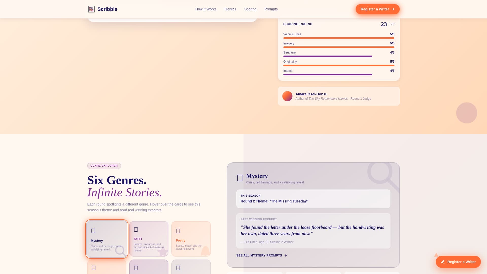 Inkleague - Playful Youngwriters Landing Page Template