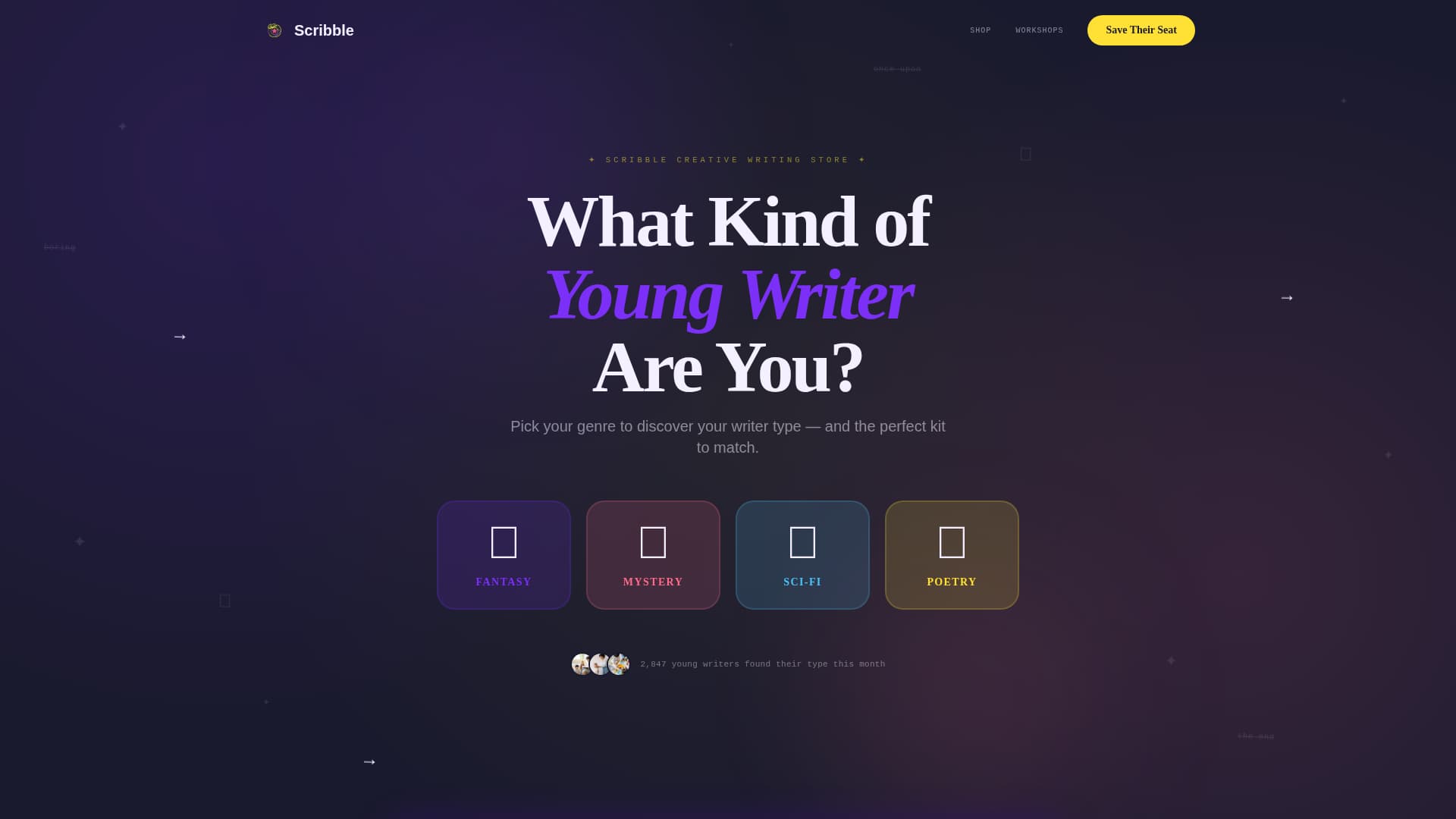 Scribble - Imaginative Writing Landing Page Template