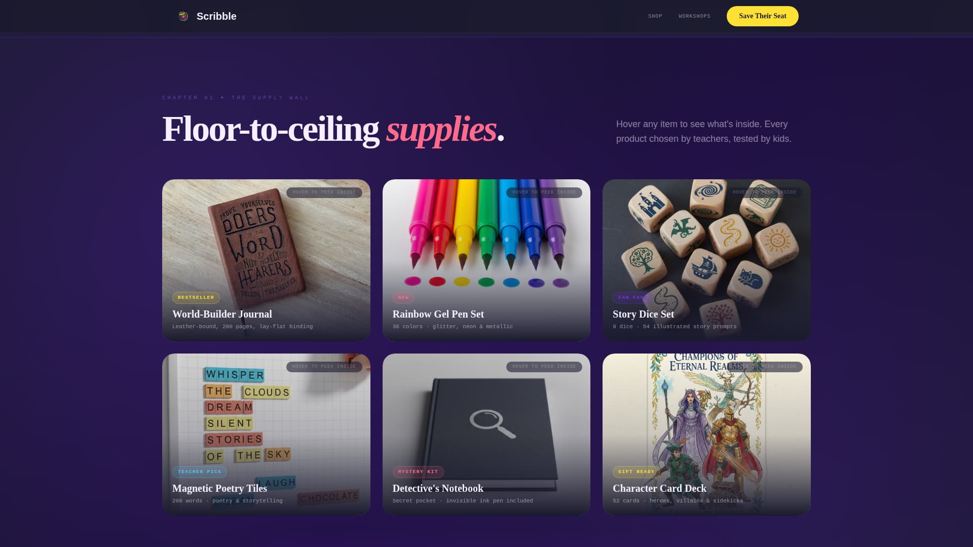 Scribble - Imaginative Writing Landing Page Template