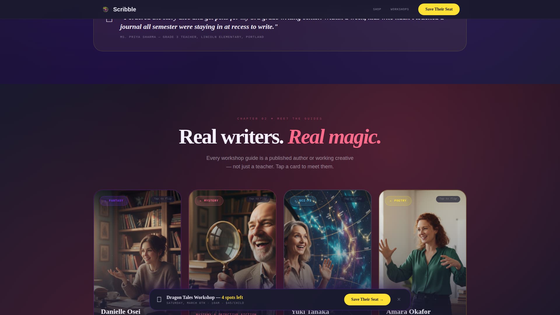 Scribble - Imaginative Writing Landing Page Template