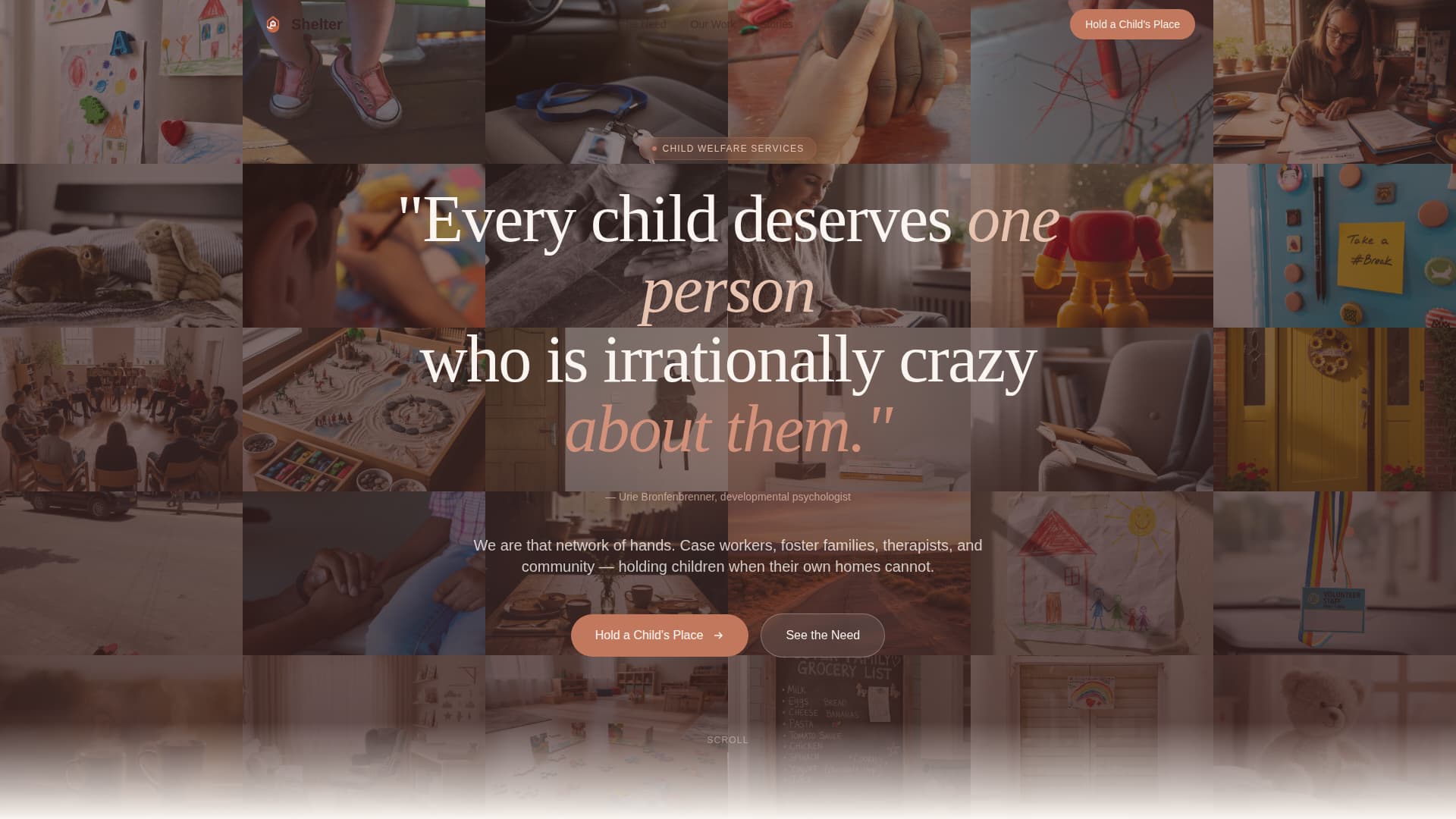 Shelter - Compassionate Childwelfare Landing Page Template