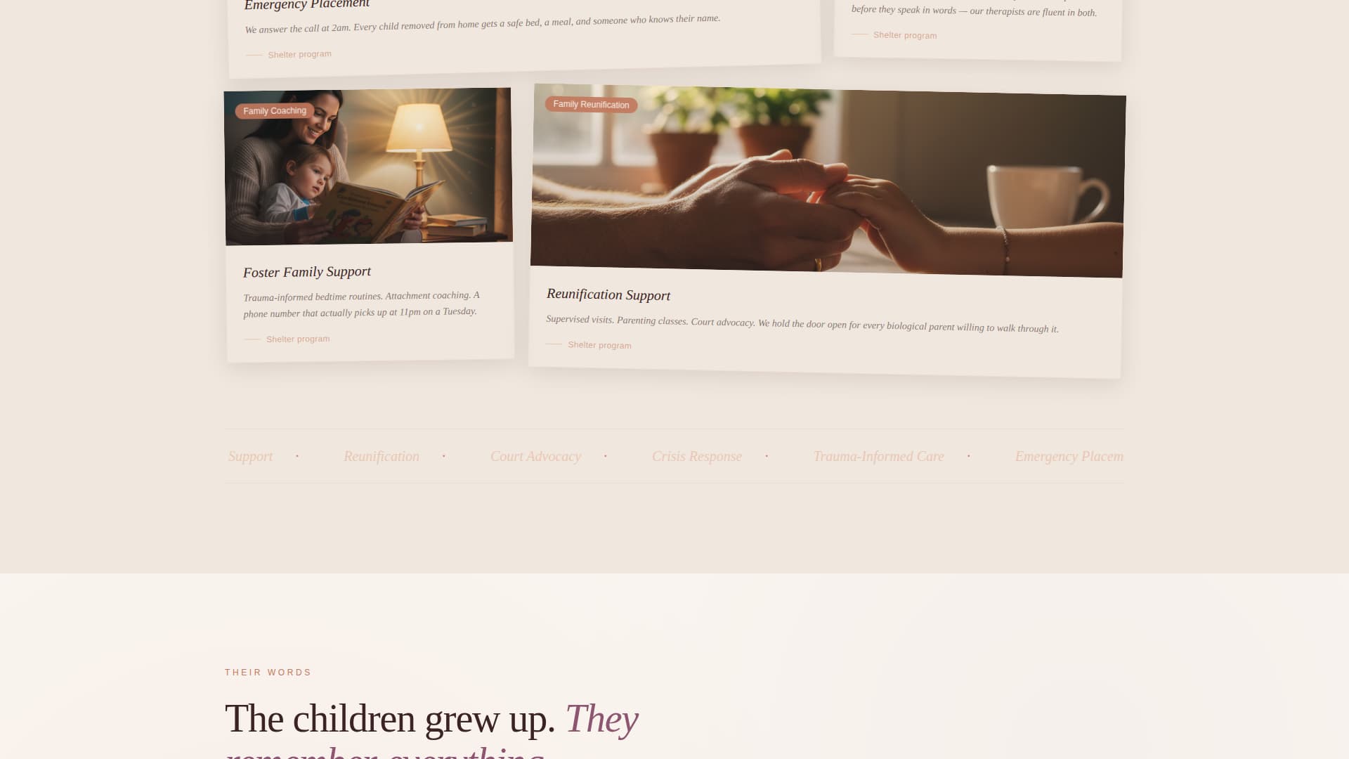 Shelter - Compassionate Childwelfare Landing Page Template