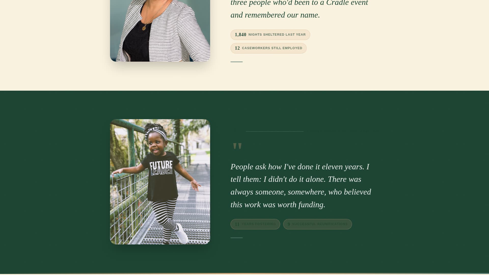 Cradle - Heartfelt Childwelfare Landing Page Template