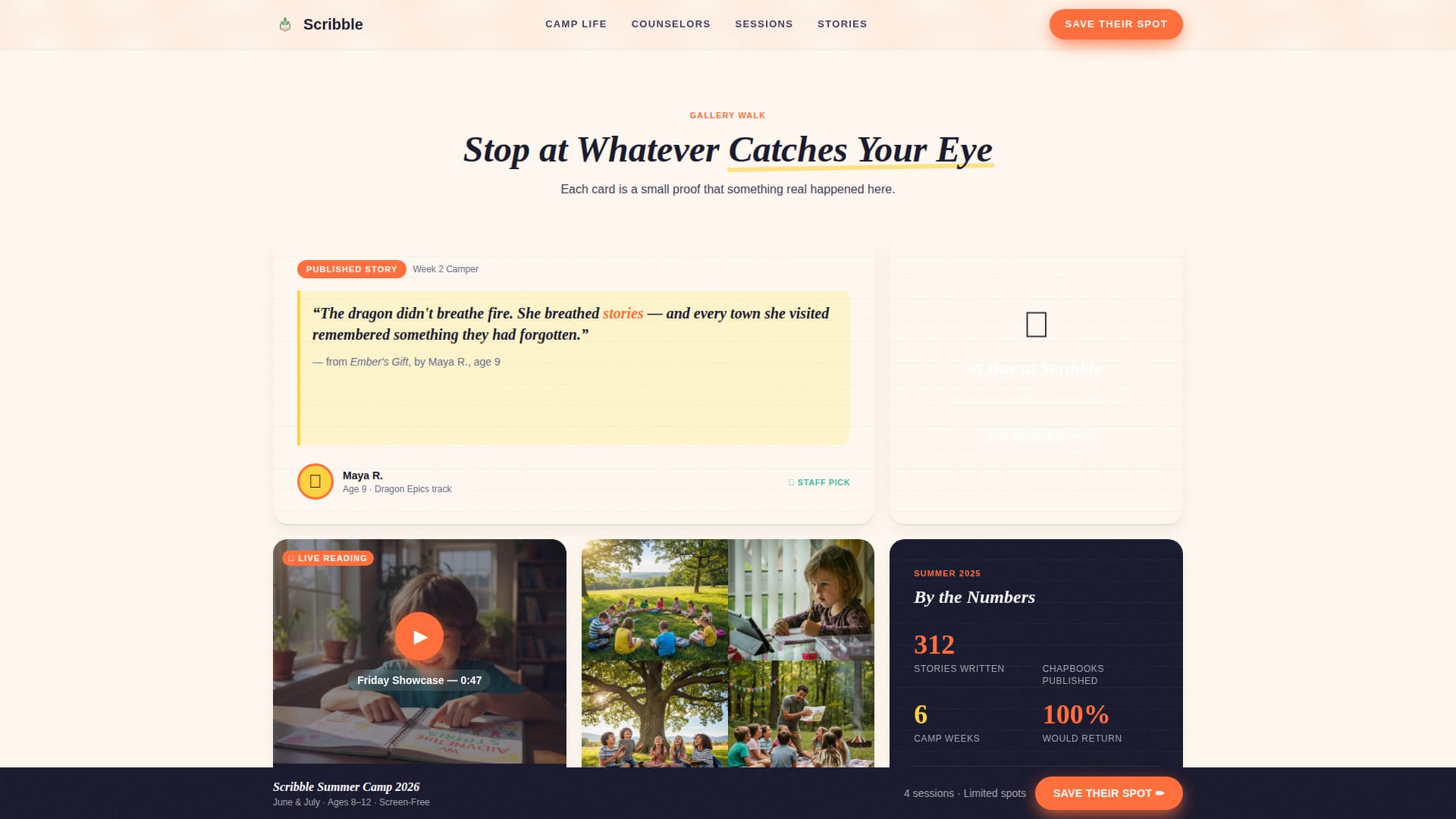 Scribble - Vibrant Kidscamp Landing Page Template