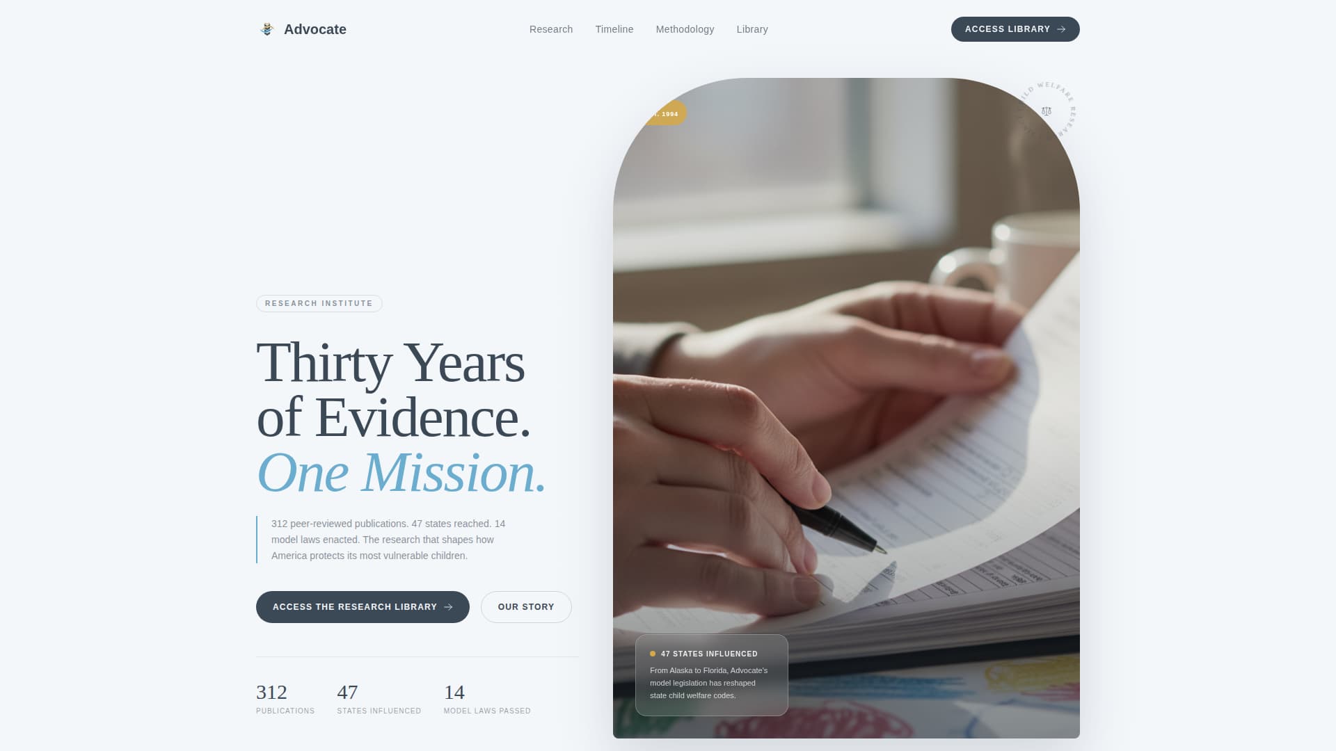 Advocate - Authoritative Child Welfare Landing Page Template