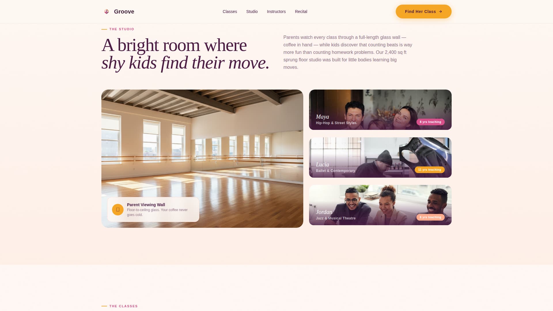 Groove - Inspiring Dance Landing Page Template