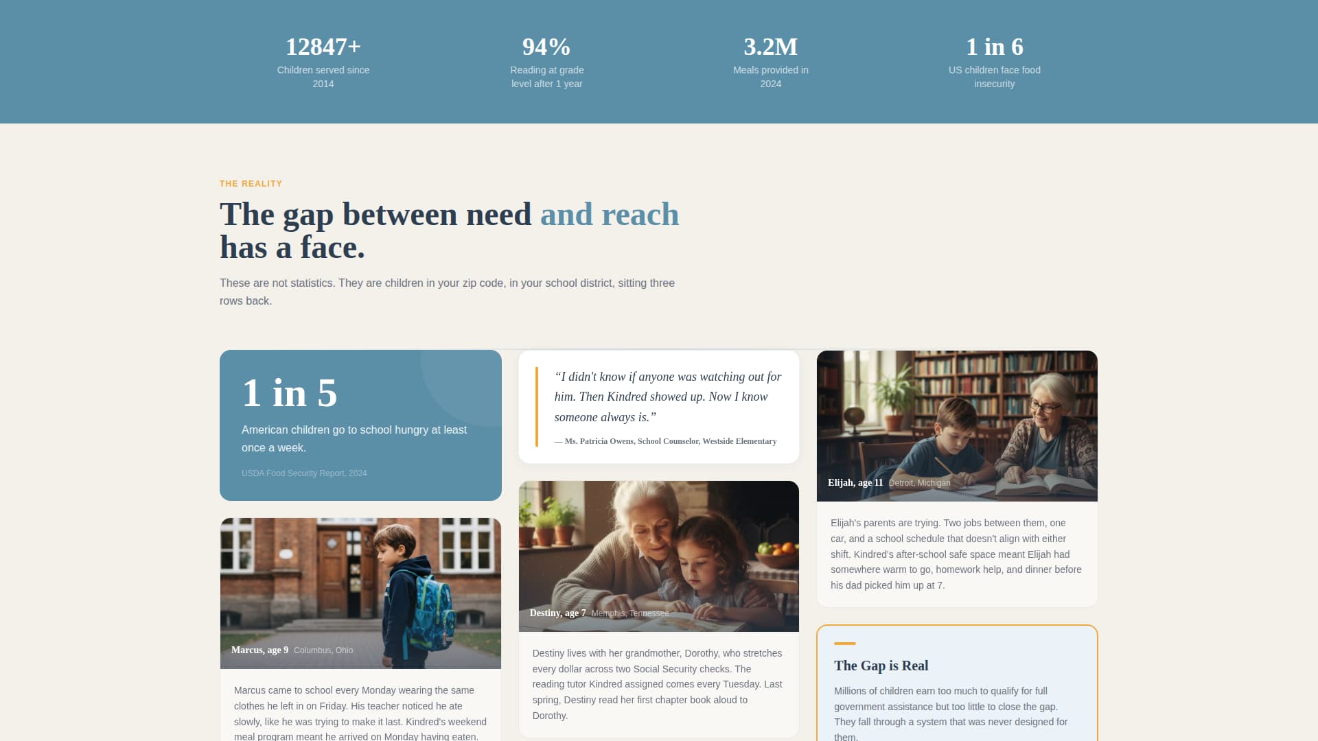 Kindred - Heartfelt Childrens Landing Page Template