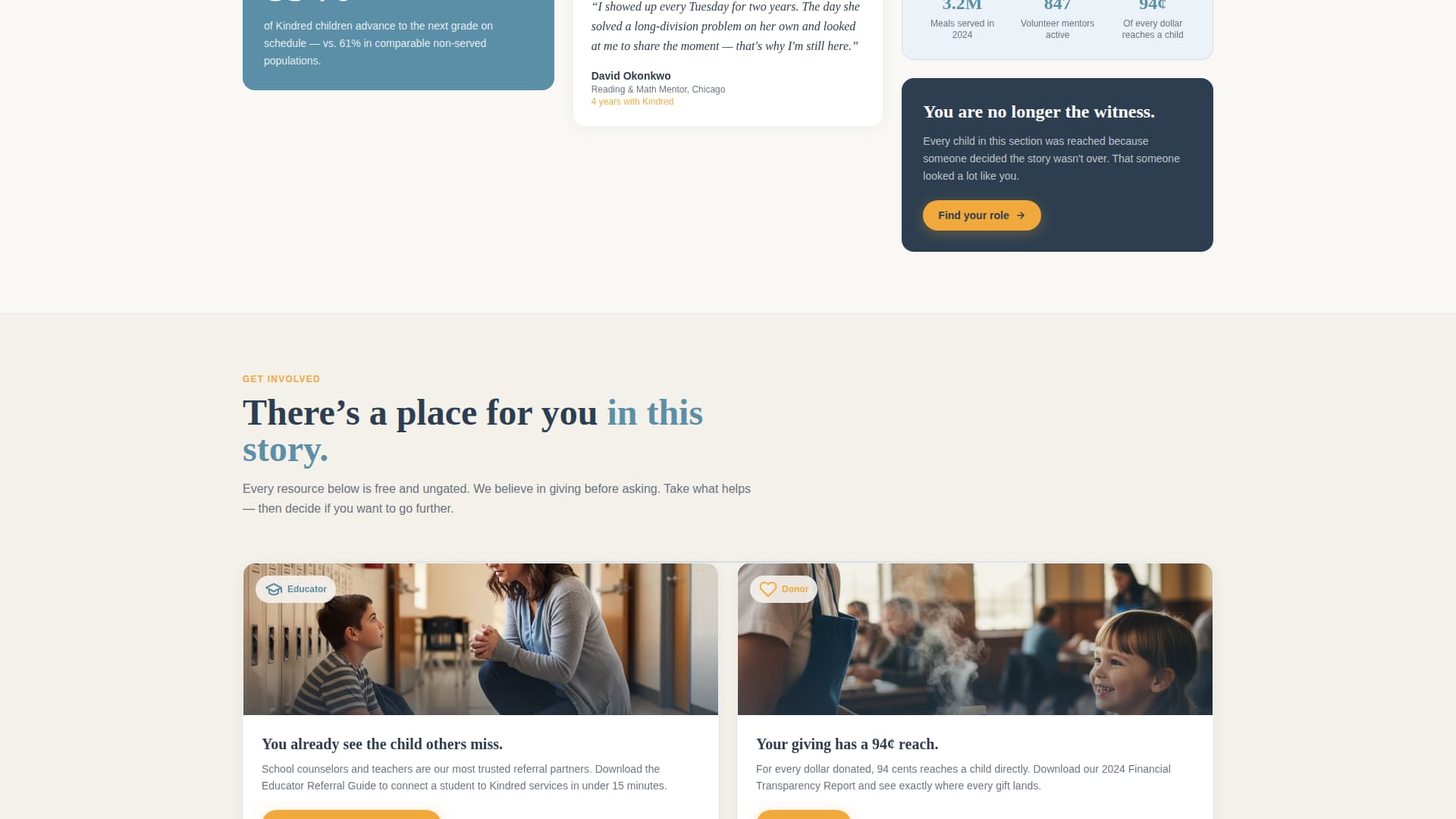 Kindred - Heartfelt Childrens Landing Page Template