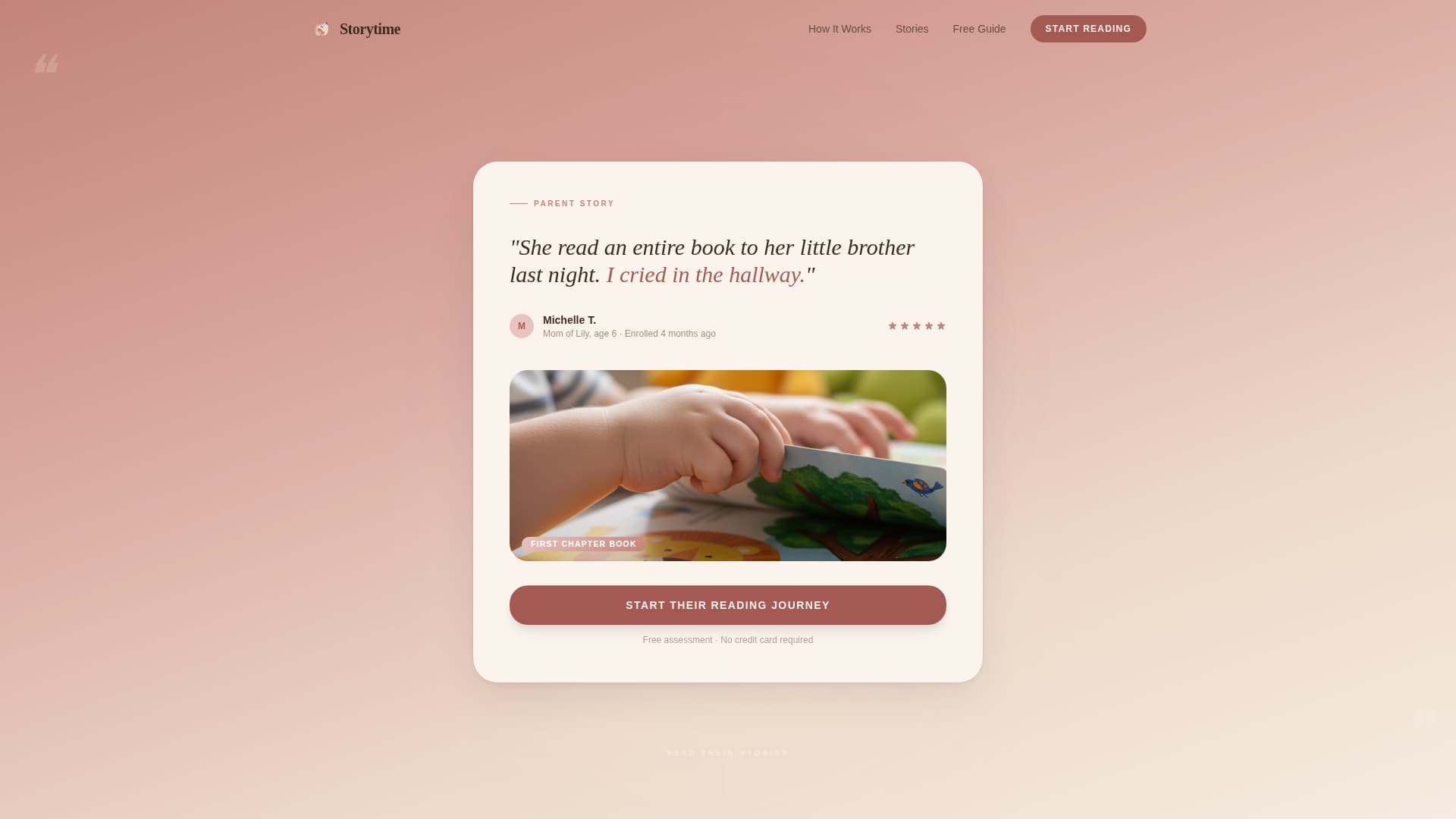 Storytime - Heartfelt Literacy Landing Page Template